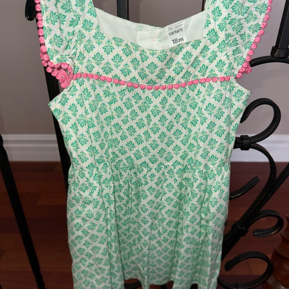 Carter's Green and Pink Floral Dress